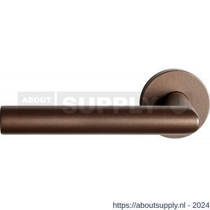 GPF Bouwbeslag Anastasius 1015.A2-00 L/R Toi L-haaks model 19 mm deurkruk gatdeel op rond rozet links-rechtswijzend Bronze blend - S21009992 - afbeelding 1