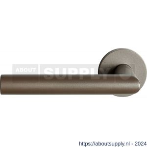 GPF Bouwbeslag Anastasius 1015.A3-00 L/R Toi L-haaks model 19 mm deurkruk gatdeel op rond rozet links-rechtswijzend Mocca blend - S21009993 - afbeelding 1