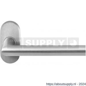 GPF Bouwbeslag RVS 1016.09-04 GPF1016.04 Toi deurkruk op ovaal rozet RVS 70x32x10 mm RVS geborsteld - S21009223 - afbeelding 1