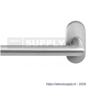 GPF Bouwbeslag RVS GPF1016.04L Toi deurkruk gatdeel op ovaal rozet RVS 70x32x10 mm linkswijzend RVS geborsteld - S21010000 - afbeelding 1
