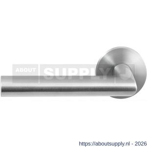 GPF Bouwbeslag RVS GPF1020.00L Mai deurkruk gatdeel op rond rozet RVS 50x8 mm linkswijzend RVS geborsteld - S21010002 - afbeelding 1