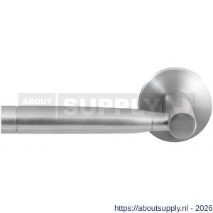 GPF Bouwbeslag RVS GPF1030.09-00L/R Puna deurkruk gatdeel op rond rozet RVS 50x8 mm links-rechtswijzend RVS geborsteld - S21010007 - afbeelding 1