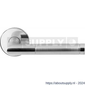 GPF Bouwbeslag RVS 1040.49/09-00 GPF1040.00 Kohu Duo deurkruk op rond rozet 50x8 mm RVS gepolijst-RVS geborsteld - S21013817 - afbeelding 1