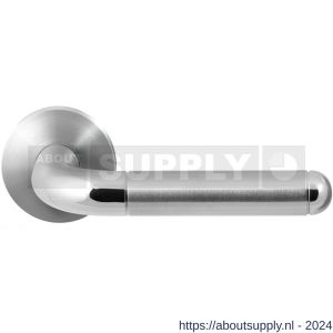 GPF Bouwbeslag RVS 1060.09/49-00 GPF1060.00 Maku Duo deurkruk op rond rozet 50x8 mm RVS geborsteld-RVS gepolijst - S21013823 - afbeelding 1
