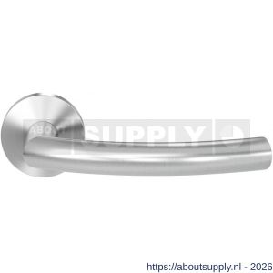 GPF Bouwbeslag RVS GPF1075.09-00 Tonga deurkruk op rond rozet RVS 50x8 mm RVS geborsteld - S21009231 - afbeelding 1