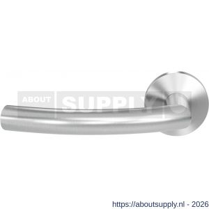 GPF Bouwbeslag RVS GPF1075.09-00L/R Tonga deurkruk gatdeel op rond rozet RVS 50x8 mm links-rechtswijzend RVS geborsteld - S21010017 - afbeelding 1