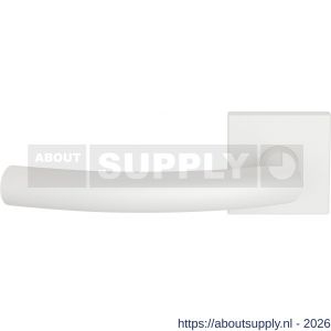 GPF Bouwbeslag ZwartWit GPF1075.62-02L Tonga deurkruk gatdeel op vierkant rozet wit 50x8 mm linkswijzend - S21019980 - afbeelding 1
