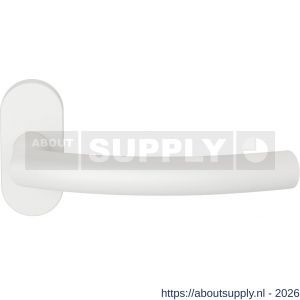 GPF Bouwbeslag ZwartWit GPF1075.62-04L Tonga deurkruk gatdeel op ovaal rozet wit 70x32 mm linkswijzend - S21019981 - afbeelding 1