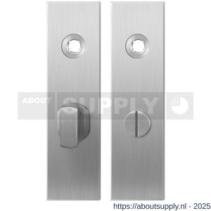 GPF Bouwbeslag RVS 1100.15 WC55/8 groot kortschild rechthoekig enkelverend 169x46x8,5 mm WC55/8 grote knop RVS geborsteld - S21003881 - afbeelding 1