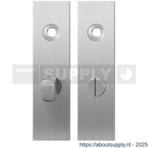 GPF Bouwbeslag RVS 1100.15 WC55/8 normaal kortschild rechthoekig enkelverend 169x46x8,5 mm WC55/8 normale knop RVS geborsteld - S21003880 - afbeelding 1