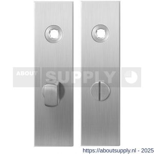 GPF Bouwbeslag RVS 1100.15 WC57/5 normaal kortschild rechthoekig enkelverend 169x46x8,5 mm WC57/5 normale knop RVS geborsteld - S21003914 - afbeelding 1