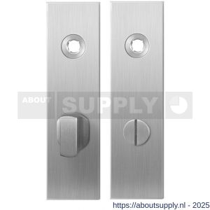 GPF Bouwbeslag RVS 1100.15 WC63/8 groot kortschild rechthoekig enkelverend 169x46x8,5 mm WC63/8 grote knop RVS geborsteld - S21003920 - afbeelding 1