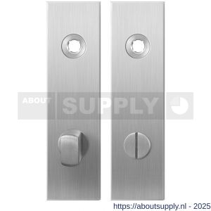GPF Bouwbeslag RVS 1100.15 WC72/8 normaal kortschild rechthoekig enkelverend 169x46x8,5 mm WC72/8 normale knop RVS geborsteld - S21003922 - afbeelding 1