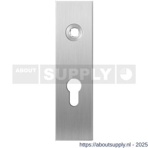 GPF Bouwbeslag RVS 1100.15R PC55 deurkruk gatdeel rechtswijzend kortschild rechthoekig 169x46x8,5 mm PC55 RVS geborsteld - S21003990 - afbeelding 1