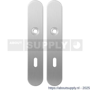 GPF Bouwbeslag RVS 1100.20 BB72 langschild afgerond enkelverend 218x40x8,5 mm BB72 RVS geborsteld - S21004184 - afbeelding 1
