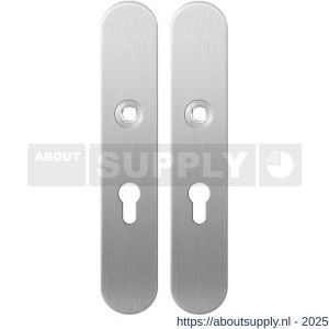 GPF Bouwbeslag RVS 1100.20 PC55 langschild afgerond enkelverend 218x40x8,5 mm PC55 RVS geborsteld - S21004183 - afbeelding 1
