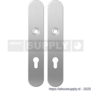 GPF Bouwbeslag RVS 1100.20 PC72 langschild afgerond enkelverend 218x40x8,5 mm PC72 RVS geborsteld - S21004182 - afbeelding 1
