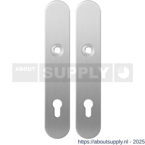 GPF Bouwbeslag RVS 1100.20 PC85 langschild afgerond enkelverend 218x40x8,5 mm PC85 RVS geborsteld - S21004181 - afbeelding 1
