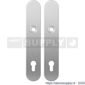 GPF Bouwbeslag RVS 1100.20 PC92 langschild afgerond enkelverend 218x40x8,5 mm PC92 RVS geborsteld - S21004180 - afbeelding 1