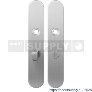 GPF Bouwbeslag RVS 1100.20 WC55/8 normaal langschild afgerond enkelverend 218x40x8,5 mm WC55/8 normale knop RVS geborsteld - S21004225 - afbeelding 1