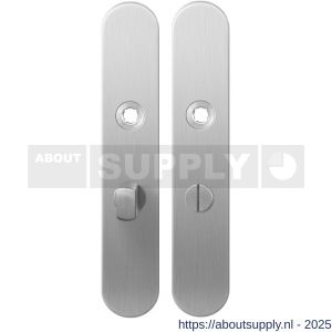 GPF Bouwbeslag RVS 1100.20 WC57/5 normaal langschild afgerond enkelverend 218x40x8,5 mm WC57/5 normale knop RVS geborsteld - S21004224 - afbeelding 1