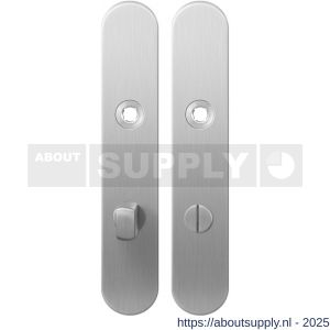 GPF Bouwbeslag RVS 1100.20 WC72/8 normaal langschild afgerond enkelverend 218x40x8,5 mm WC72/8 normale knop RVS geborsteld - S21004259 - afbeelding 1