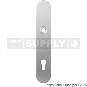 GPF Bouwbeslag RVS 1100.20R PC85 deurkruk gatdeel rechtswijzend langschild afgerond 218x40x8,5 mm PC85 RVS geborsteld - S21004268 - afbeelding 1