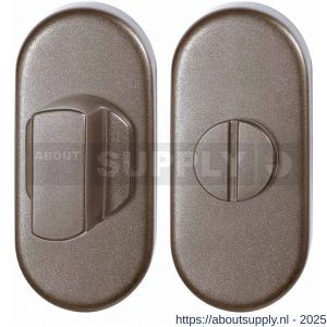 GPF Bouwbeslag Anastasius 1104.A3.0910 toiletgarnituur ovaal 70x32 mm stift 8 mm grote knop Mocca blend - S21012700 - afbeelding 1