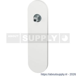 GPF Bouwbeslag ZwartWit GPF1110.62.400 blind kortschild gatdeel afgerond 170x46x8 mm blind met vastgelaste knopvastzetter wit - S21016833 - afbeelding 1