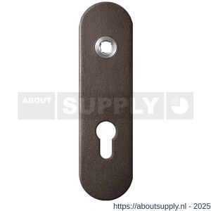 GPF Bouwbeslag Anastasius 1110.A1L PC72 deurkruk gatdeel linkswijzend kortschild afgerond 169x46x8,5 mm PC72 Dark blend - S21012435 - afbeelding 1