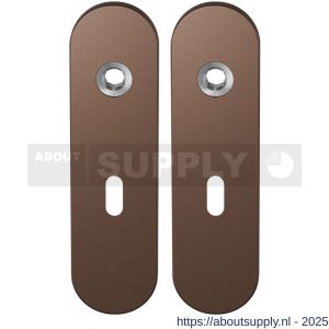 GPF Bouwbeslag Anastasius 1110.A2 BB56 kortschild afgerond enkelverend 169x46x8,5 mm BB56 Bronze blend - S21012445 - afbeelding 1