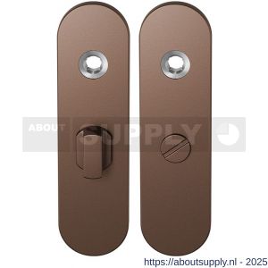 GPF Bouwbeslag Anastasius 1110.A2 WC55/8 groot kortschild afgerond enkelverend 169x46x8,5 mm WC55/8 grote knop Bronze blend - S21012456 - afbeelding 1