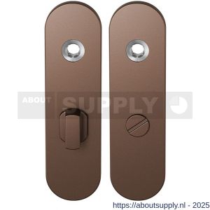 GPF Bouwbeslag Anastasius 1110.A2 WC63/8 groot kortschild afgerond enkelverend 169x46x8,5 mm WC63/8 grote knop Bronze blend - S21012458 - afbeelding 1