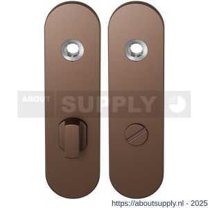 GPF Bouwbeslag Anastasius 1110.A2 WC72/8 groot kortschild afgerond enkelverend 169x46x8,5 mm WC72/8 grote knop Bronze blend - S21012459 - afbeelding 1