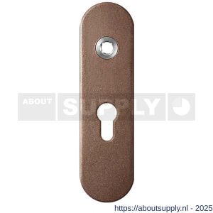 GPF Bouwbeslag Anastasius 1110.A2L PC55 deurkruk gatdeel linkswijzend kortschild afgerond 169x46x8,5 mm PC55 Bronze blend - S21012450 - afbeelding 1