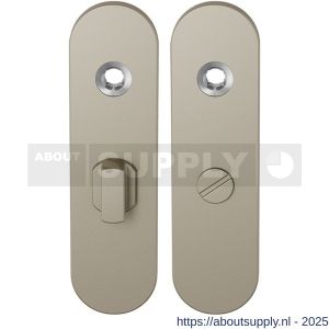 GPF Bouwbeslag Anastasius 1110.A4 WC57/5 groot kortschild afgerond enkelverend 169x46x8,5 mm WC57/5 grote knop Champagne blend - S21012489 - afbeelding 1
