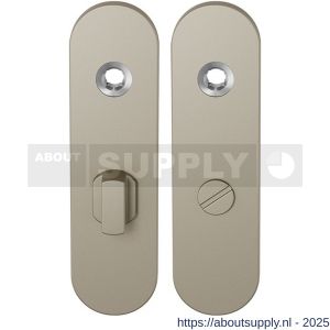 GPF Bouwbeslag Anastasius 1110.A4 WC63/8 groot kortschild afgerond enkelverend 169x46x8,5 mm WC63/8 grote knop Champagne blend - S21012490 - afbeelding 1