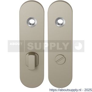 GPF Bouwbeslag Anastasius 1110.A4 WC72/8 groot kortschild afgerond enkelverend 169x46x8,5 mm WC72/8 grote knop Champagne blend - S21012491 - afbeelding 1