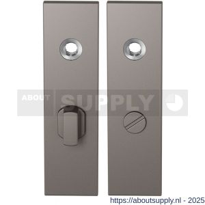 GPF Bouwbeslag Anastasius 1115.A3 WC63/8 groot kortschild rechthoekig enkelverend 169x46x8,5 mm WC63/8 grote knop Mocca blend - S21012538 - afbeelding 1