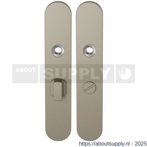 GPF Bouwbeslag Anastasius 1120.A4 WC57/5 groot langschild afgerond enkelverend 218x40x8,5 mm WC57/5 grote knop Champagne blend - S21012687 - afbeelding 1