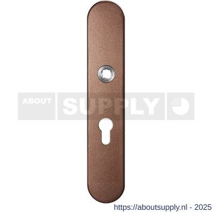 GPF Bouwbeslag Anastasius 1120.A2L PC55 deurkruk gatdeel linkswijzend langschild afgerond 218x40x8,5 mm PC55 Bronze blend - S21011123 - afbeelding 1