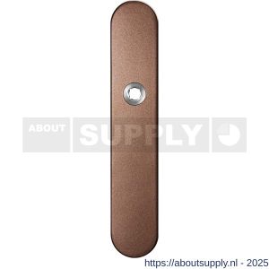 GPF Bouwbeslag Anastasius 1120.A2R blind deurkruk gatdeel rechtswijzend langschild afgerond 218x40x8,5 mm blind Bronze blend - S21011125 - afbeelding 1