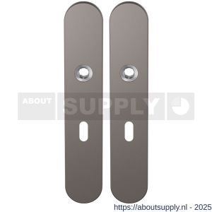 GPF Bouwbeslag Anastasius 1120.A3 BB56 langschild afgerond enkelverend 218x40x8,5 mm BB56 Mocca blend - S21011148 - afbeelding 1