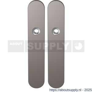 GPF Bouwbeslag Anastasius 1120.A3 blind langschild afgerond enkelverend 218x40x8,5 mm blind Mocca blend - S21011147 - afbeelding 1