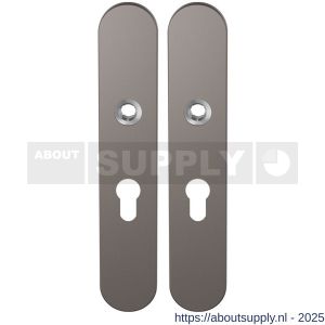 GPF Bouwbeslag Anastasius 1120.A3 PC55 langschild afgerond enkelverend 218x40x8,5 mm PC55 Mocca blend - S21011149 - afbeelding 1