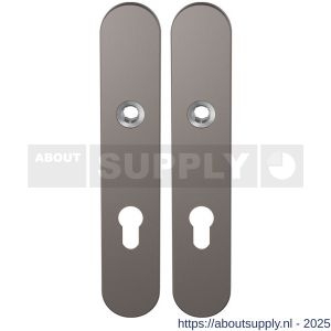 GPF Bouwbeslag Anastasius 1120.A3 PC72 langschild afgerond enkelverend 218x40x8,5 mm PC72 Mocca blend - S21011150 - afbeelding 1