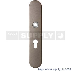 GPF Bouwbeslag Anastasius 1120.A3L PC55 deurkruk gatdeel linkswijzend langschild afgerond 218x40x8,5 mm PC55 Mocca blend - S21011153 - afbeelding 1