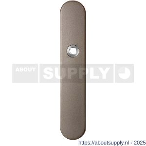 GPF Bouwbeslag Anastasius 1120.A3R blind deurkruk gatdeel rechtswijzend langschild afgerond 218x40x8,5 mm blind Mocca blend - S21011155 - afbeelding 1