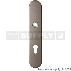 GPF Bouwbeslag Anastasius 1120.A3R PC72 deurkruk gatdeel rechtswijzend langschild afgerond 218x40x8,5 mm PC72 Mocca blend - S21011158 - afbeelding 1