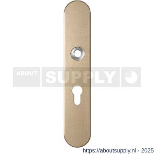 GPF Bouwbeslag Anastasius 1120.A4R PC55 deurkruk gatdeel rechtswijzend langschild afgerond 218x40x8,5 mm PC55 Champagne blend - S21011202 - afbeelding 1